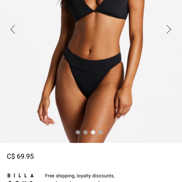 Billabong High Rise High Leg Aruba Black Bikini Bottoms - Picture 4 of 10